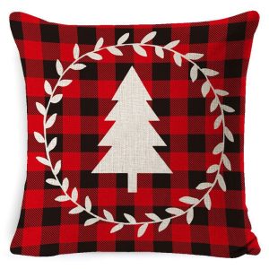 Housse De Coussin Noël Rouge – Petit Sapin